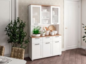 Буфет Катерини (дуб бельмунд/белое дерево) в Краснозёрском - krasnozyorskoe.mebel-nsk.ru | фото