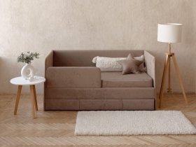 Диван-кровать Happy (капучино) в Краснозёрском - krasnozyorskoe.mebel-nsk.ru | фото