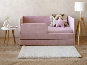 Диван-кровать Happy (розовый) в Краснозёрском - krasnozyorskoe.mebel-nsk.ru | фото