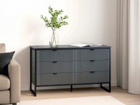 Комод 6 ящиков Нора (металл бруклин/графит) в Краснозёрском - krasnozyorskoe.mebel-nsk.ru | фото