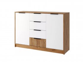 Комод КМ-002 Ивис (дуб крафт золотой/белый) в Краснозёрском - krasnozyorskoe.mebel-nsk.ru | фото