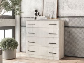 Комод Стандарт-6 NEW (дуб крафт белый) в Краснозёрском - krasnozyorskoe.mebel-nsk.ru | фото