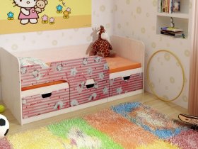Кровать детская с ящиками 1,86 Минима Hello Kitty в Краснозёрском - krasnozyorskoe.mebel-nsk.ru | фото