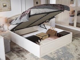 Кровать двуспальная 1,6 м Венеция КРМП-160 с подъемным механизмом в Краснозёрском - krasnozyorskoe.mebel-nsk.ru | фото
