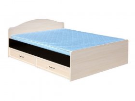 Кровать  двуспальная с ящиками 1,6м-1 (круглая спинка) в Краснозёрском - krasnozyorskoe.mebel-nsk.ru | фото