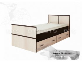 Кровать односпальная с ящиками 0,9м Сакура (BTS) в Краснозёрском - krasnozyorskoe.mebel-nsk.ru | фото