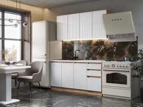 Кухонный гарнитур Ника 1,6 м (белый) в Краснозёрском - krasnozyorskoe.mebel-nsk.ru | фото