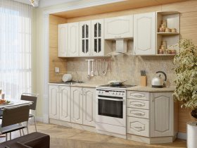 Модульная кухня Классика-1 (дуб молочный) в Краснозёрском - krasnozyorskoe.mebel-nsk.ru | фото