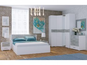 Модульная спальня Бьянка (белый/бетон) в Краснозёрском - krasnozyorskoe.mebel-nsk.ru | фото