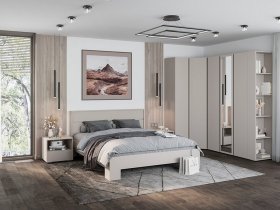 Модульная спальня Люмо (кашемир) в Краснозёрском - krasnozyorskoe.mebel-nsk.ru | фото