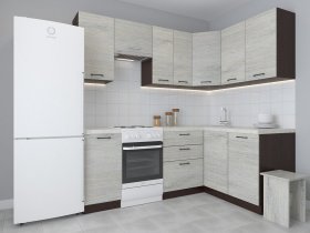 Модульная угловая кухня 1,4м*2,1м Лада (пикард) в Краснозёрском - krasnozyorskoe.mebel-nsk.ru | фото