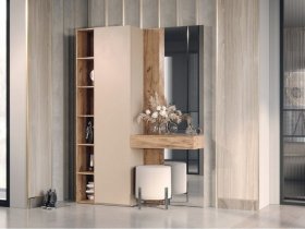 Прихожая Ева (кашемир/дуб вотан) в Краснозёрском - krasnozyorskoe.mebel-nsk.ru | фото