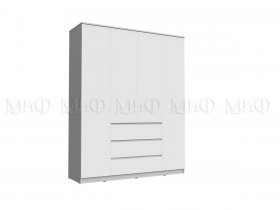 Шкаф 1600 с ящиками Челси (белый) в Краснозёрском - krasnozyorskoe.mebel-nsk.ru | фото