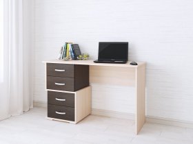 Стол письменный Сити-2 (венге/дуб молочный) в Краснозёрском - krasnozyorskoe.mebel-nsk.ru | фото