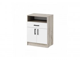 Тумба ТБ-1 Вега (дуб крафт серый/белый) в Краснозёрском - krasnozyorskoe.mebel-nsk.ru | фото